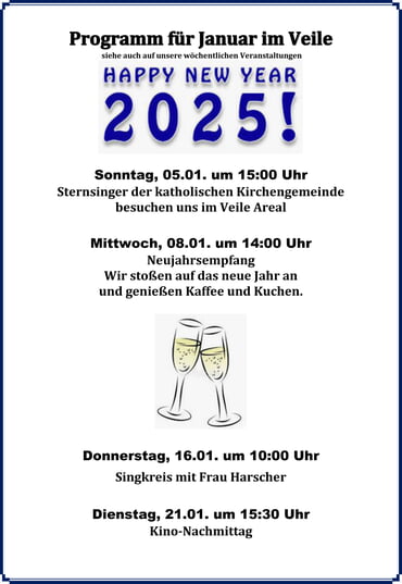 Termine und Veranstaltungen im Veile - Januar 2025